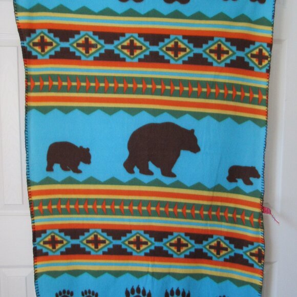 St Labre Indian School Vintage Throw Blanket Bear 100% Polyester Ashland Montana - Picture 7 of 9